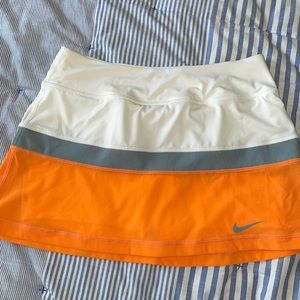 Orange Nike dri fit tennis skirt